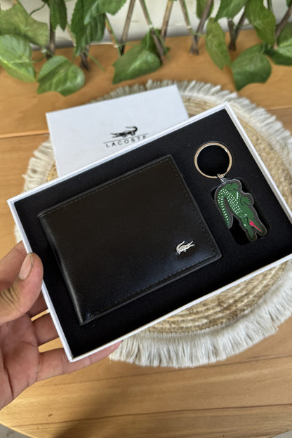 Lacoste Black (Wallet And Keychain)