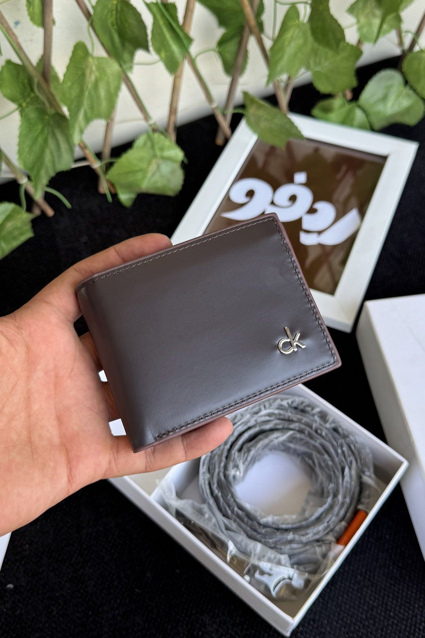 CK Brown Set (Wallet + Belt)