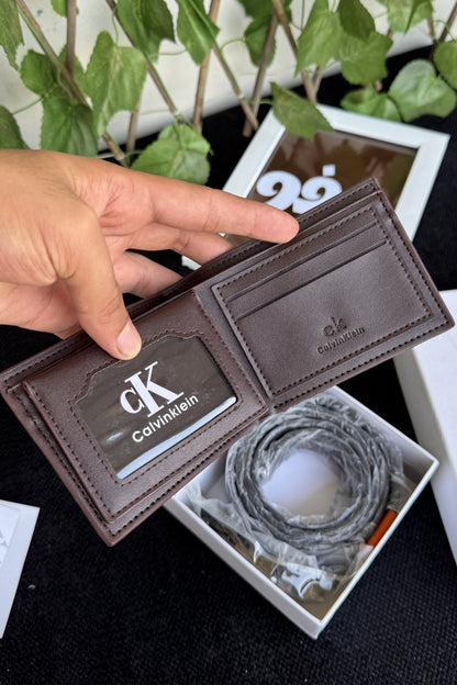 CK Brown Set (Wallet + Belt)