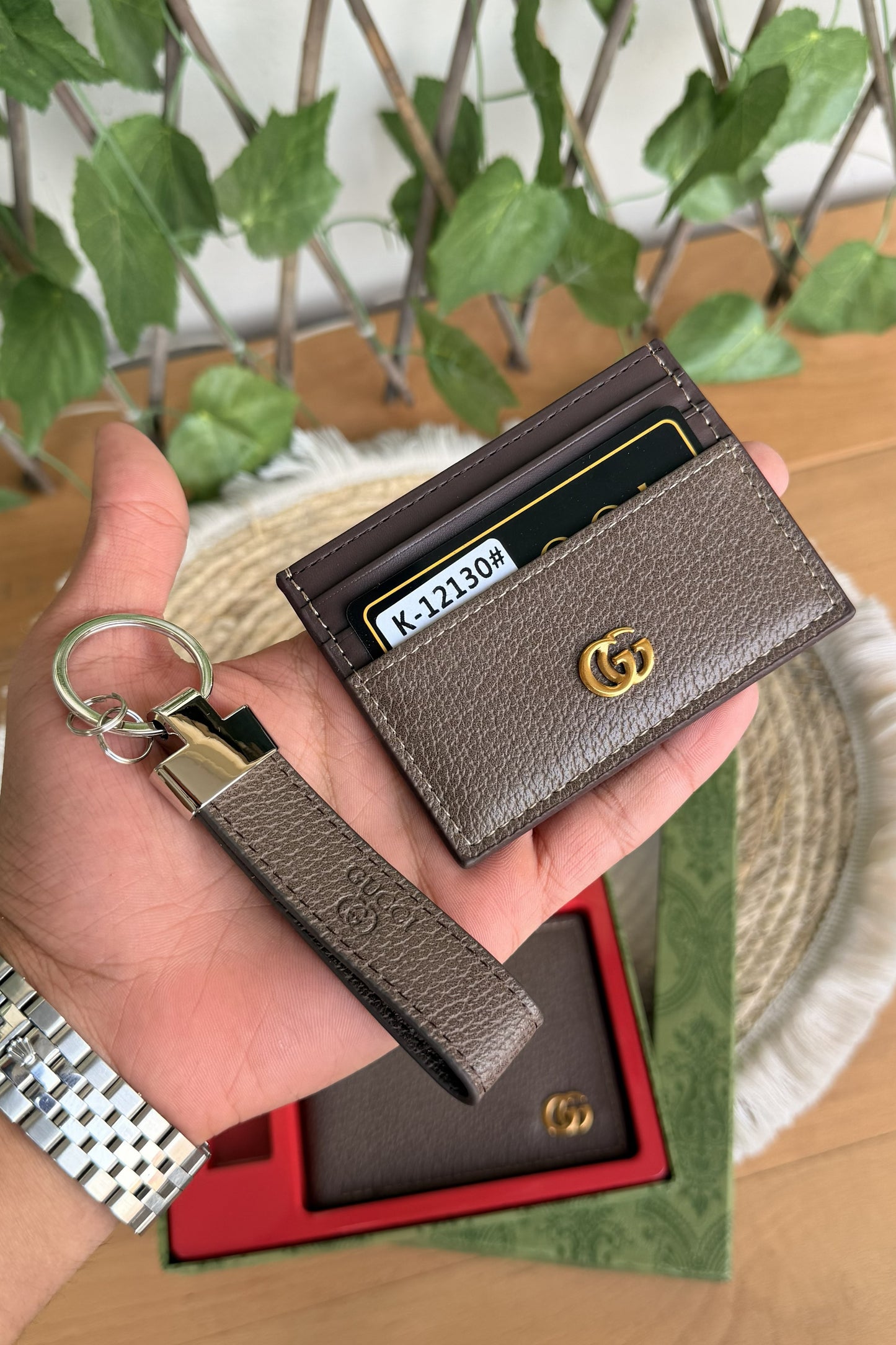 Gucci Brown Set (wallet + Card Holder + Key Chain)