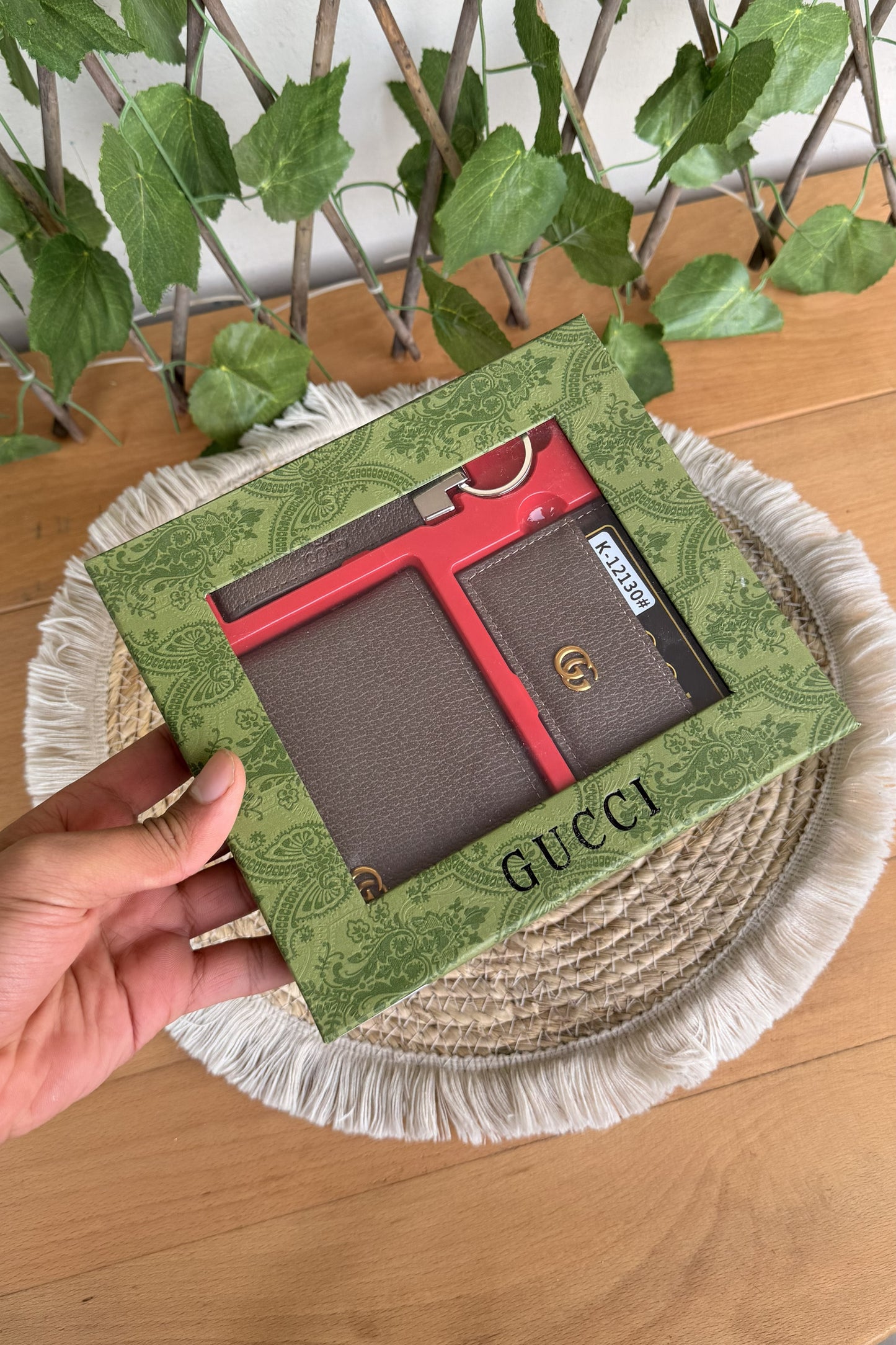 Gucci Brown Set (wallet + Card Holder + Key Chain)