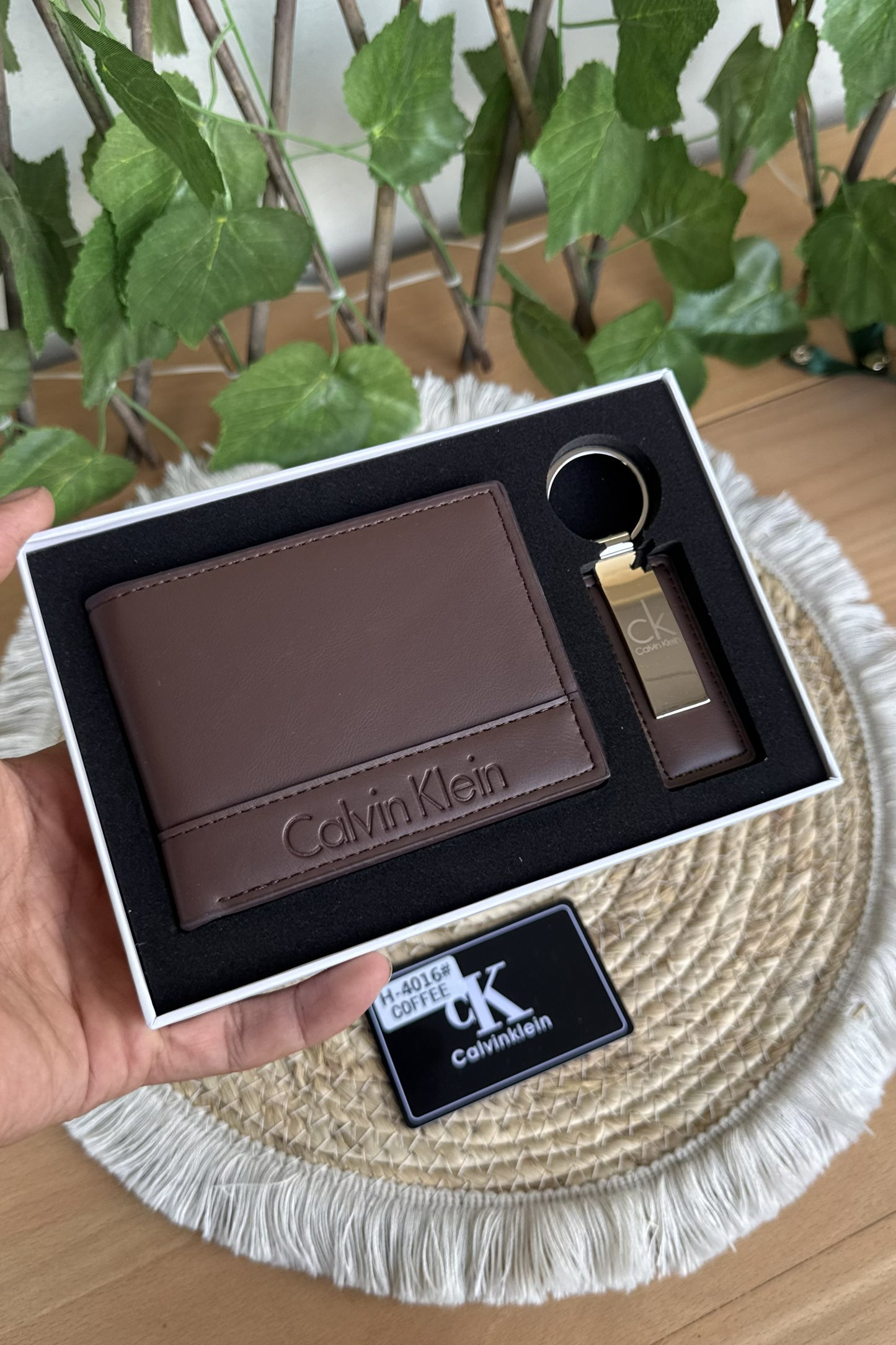 CK Brown Set (Wallet And Keychain)